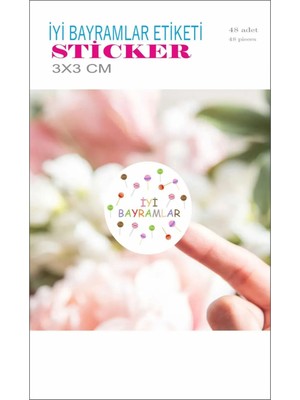 Iyi Bayramlar Etiket Sticker 3 cm - 48 Adet