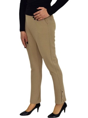 Kadın Paça Puntalı Beli Lastikli Kumaş Pantolon BGL-ST04323