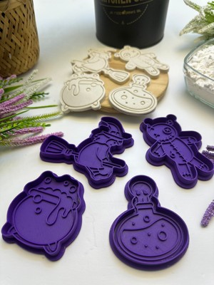 3dpazarıcom 3D Baskı 34'lü Cadı Şekilli Kurabiye Kalıbı