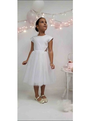 Saltare Kız Çocuk Beyaz Balo Abiye Elbise First Communion Dress Girl Wedding Dress Düğün