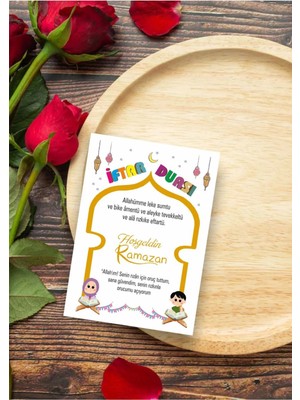 Zemzem Iftar Duası Kartı Çocuklara Özel 18 Adet 7X10 cm Karton