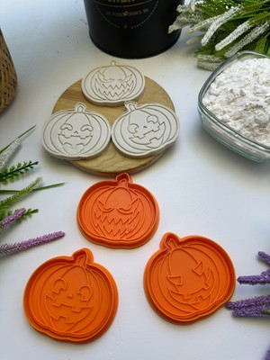 3dpazarıcom 3D Baskı 3'lü Bal Kabağı Şekilli Kurabiye Kalıbı