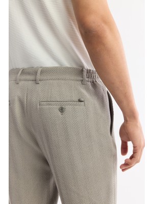 AVVA Erkek Gri Yan Cepli Beli Lastikli Bi-Stretch Comfort Slim Fit Pantolon A51Y3211