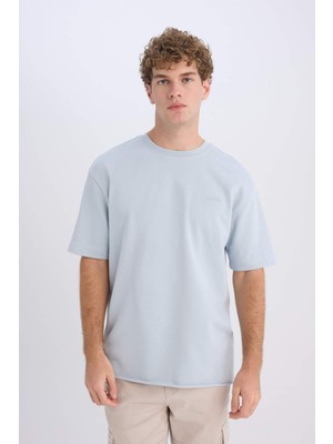 DeFacto Boxy Fit Bisiklet Yaka Kısa Kollu Tişört D7353AX25SP