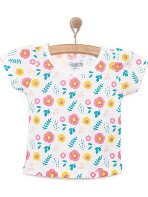 HelloBaby Basic Kız Çiçek Desenli T-Shirt Kız Bebek