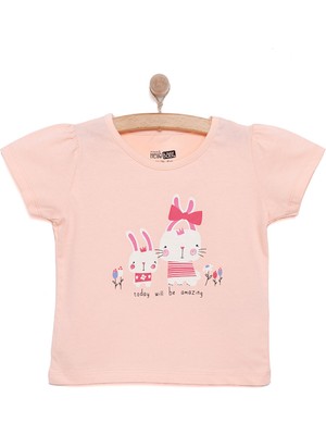 HelloBaby Basic Kız Tavşan Baskılı T-Shirt Kız Bebek
