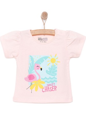 HelloBaby Basic Kız Flamingo Baskılı T-Shirt Kız Bebek