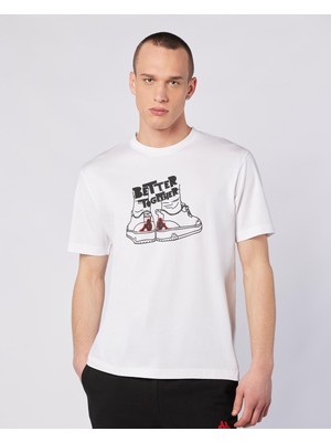 Glabu Tur Erkek Beyaz Regular Fit Tişört