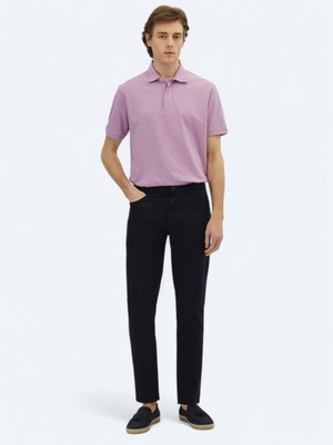 Kip Lacivert Düz Dokuma Regular Fit Casual Pamuk Karışımlı Pantolon