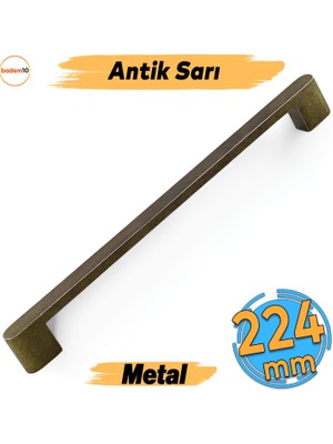 Badem10 Uhud Kulp 224 mm Antik Sarı Metal Mutfak Mobilya Çekmece Mutfak Dolap Dolabı Kulpları Kapak Kulbu