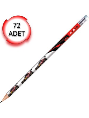 Fatih Super Car Silgili Yuvarlak Kurşun Kalem 72 Adet (17885)