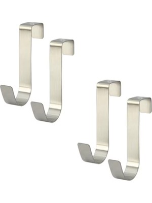 Microcase Çok Amaçlı Mutfak Dolabı Kapı Duşakabin Vb Alanlar Için Metal Askılık Kanca 4 Adet- AL4987