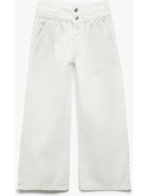 Koton Yüksek Bel Rahat Kesim Geniş Paça Jean Pantolon