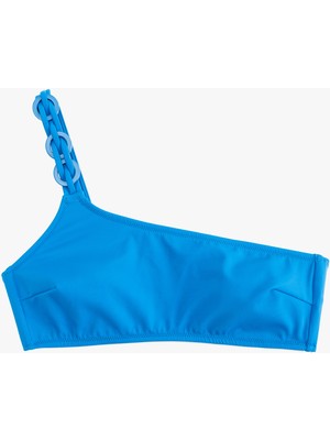 Koton Hafif Destekli Astarlı Aksesuar Detaylı Tek Omuz Bikini Üstü