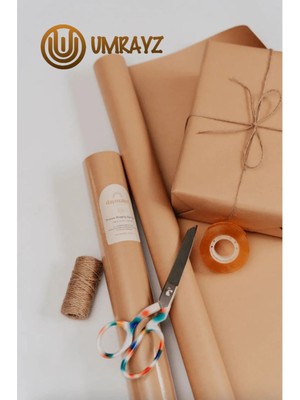Umrayz 50 cm X 10 mt Kraft Kağıt Çeyiz Paketleme Kağıdı Ambalaj Kağıdı Paketleme Kağıdı Hediye Paketleme Kağıdı