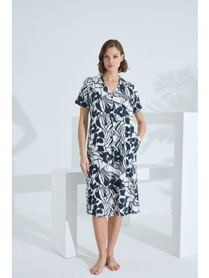 Etoile Bambu Kısa Kol Cepli Yazlık Kadın Gecelik 72955