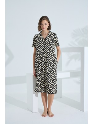 Etoile Bambu Kısa Kol Cepli Yazlık Kadın Gecelik 72956