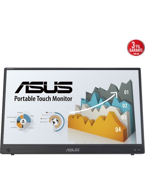 Asus Zenscreen MB16AMTR Portable  15.6 IPS 1920X1080 5ms Mini-Hdmı Usb-C mm 3yıl 10 Parmak Dokunmatık, Dahılı Batarya, Usb-C To A Adaptor, Eyecare Tasınabılır USB Monıtor