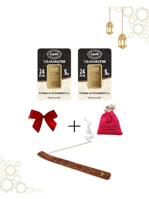 Victoria Gold 2 Adet 5 gr 24 Ayar  995 Altın  Hediyeli Tütsülük