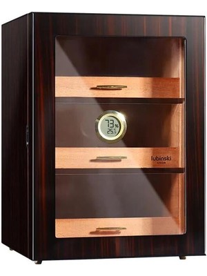 Lubinski Camlı 3 Çekmeceli Humidor Puro Kutusu Maun 100s