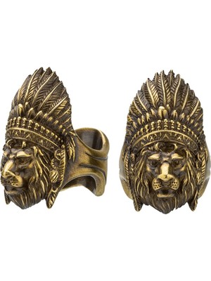 Lubinski Kızılderili Bakır Puro Sehpası Yüzük Bakır