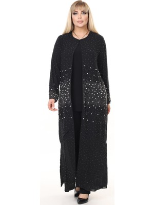 Büyük Beden 3928 Siyah Ceket+Bluz Ikili Takım