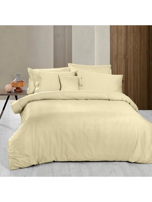 Sarev Monochrome Lemon Cream %100 Pamuk Saten ''300 Tc" Nevresim Takımı  Çk V5