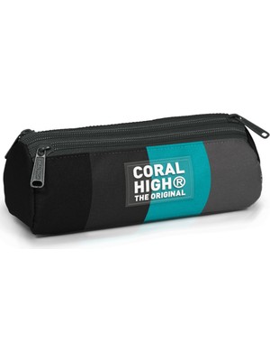 Coral High Kids Renkli Çizgili Üç Bölmeli Kalem Çantası 11196