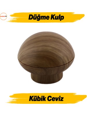 Badem10 Luka Düğme Ceviz Mobilya Mutfak Dolap Dolabı Çekmece Kulpu Plastik Kahverengi Tek Vidalı Kulp