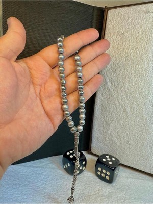 Anemore Collection Hematit Tesbih Gri Renkli Küre Kesim T-44