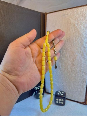 Anemore Collection Beyrut Damla Kehribar Tesbih Kapsül Kesim T-58