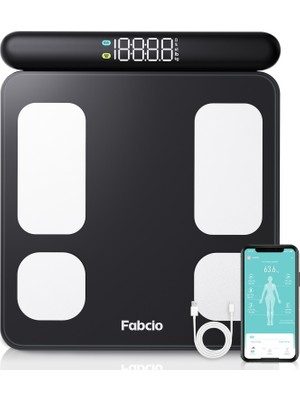 Fabcio Fitsmart Pro Bluetooth 8 Elektrotlu Çok Fonksiyonlu Yağ Ölçer Profesyonel Akıllı Tartı