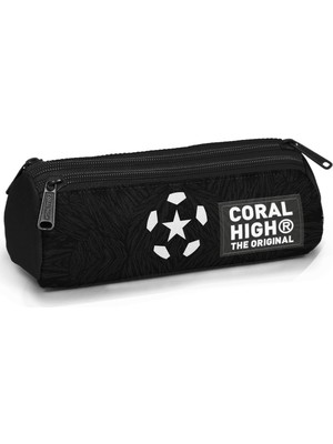 Coral High Siyah Futbol Desenli Üç Bölmeli Kalem Çantası 11198