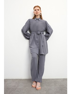 Leora Tunik Pantolon Takım - Gri