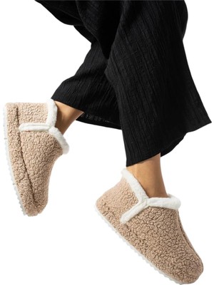 Kadın Panduf | Ev Botu | Ev Ayakkabısı Eva Kalın Hafif Kaymaz Taban Bej