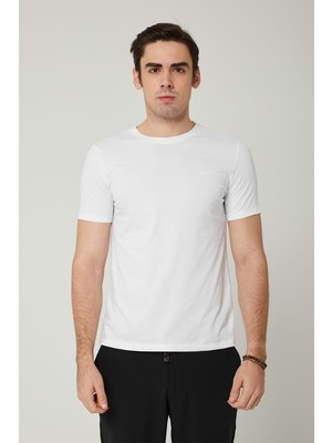 Sıfır Yaka Bisiklet Yaka Penye Likralı Siyah Erkek Tshirt