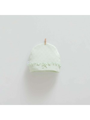 Caramell Bebek Şapkası Kız Çocuklar İçin Antialerjik  Pamuk 1 Adet Açık Yeşil