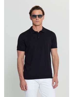 %100 Pamuk Standart Fit Normal Kesim Polo Yaka Triko Tişört