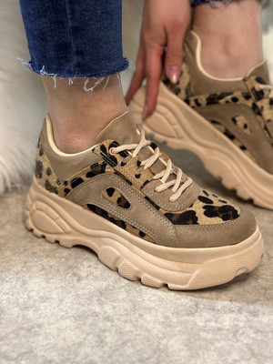 Günlük Kadın Spor Ayakkabı Yüksek Taban 6 cm Sneaker Siyah - Beyaz - Bej - Rugan - Süet 001