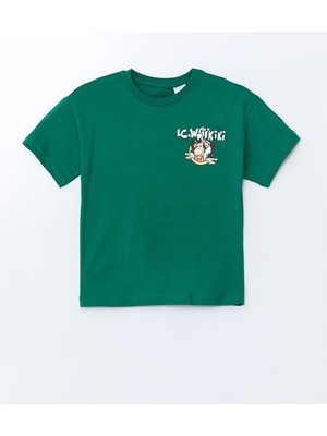 Lcw Kids  Bisiklet Yaka Nostaljik Maymun Baskılı Penye Erkek Çocuk Tişört