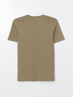 Xsıde  Bisiklet Yaka Baskılı Penye Erkek Tişört