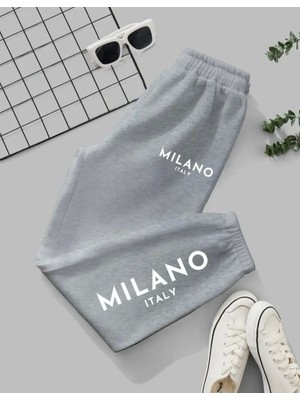 Kids Face Özel Tasarım Milano Italy Baskılı Ter Tumayan Yazlık Kız Çocuk Jogger Eşofman Altı