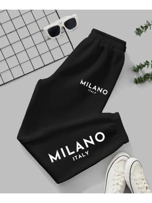 Kids Face Özel Tasarım Milano Italy Baskılı Ter Tumayan Yazlık Kız Çocuk Jogger Eşofman Altı