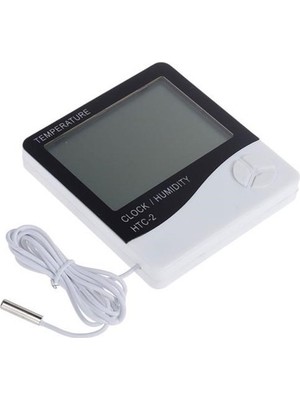 Ozcmax Iç ve Dış Ortam Sıcaklığını Ölçebilen LCD Ekran Saat Göstergeli Alarmlı Nem Ölçer Termometre