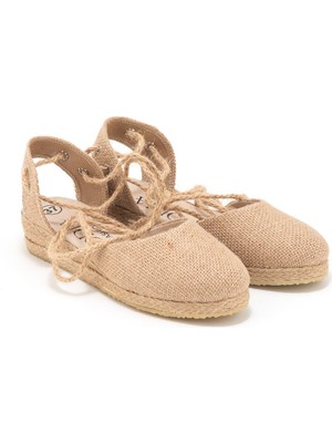 Star Tombis Elişi Hasır Jüt Bileğe Bağlı Ipli Günlük Kadın Espadril Handmade