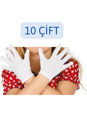 Unisex 10 Çift Çocuk Bando - Tören - Pandomim - Gösteri - Merasim - Eldiveni - 23 Nisan - 19 Mayıs