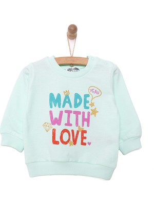 HelloBaby Basic Kız Yazı Baskılı Sweatshirt Kız Bebek