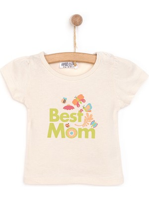 Hellobaby Basic Best Mom Baskılı Tshirt Kız Bebek