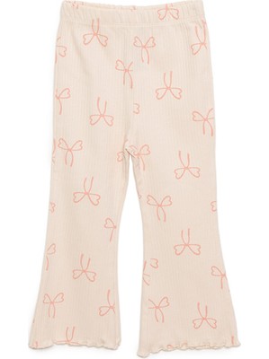 Hellobaby Basic Kız Fiyonk Desenli Ispanyol Paça Kaşkorse Tayt Kız Bebek