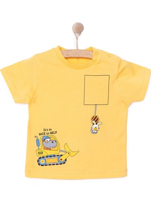 HelloBaby Basic Erkek Iş Makinesi Baskılı T-Shirt Erkek Bebek